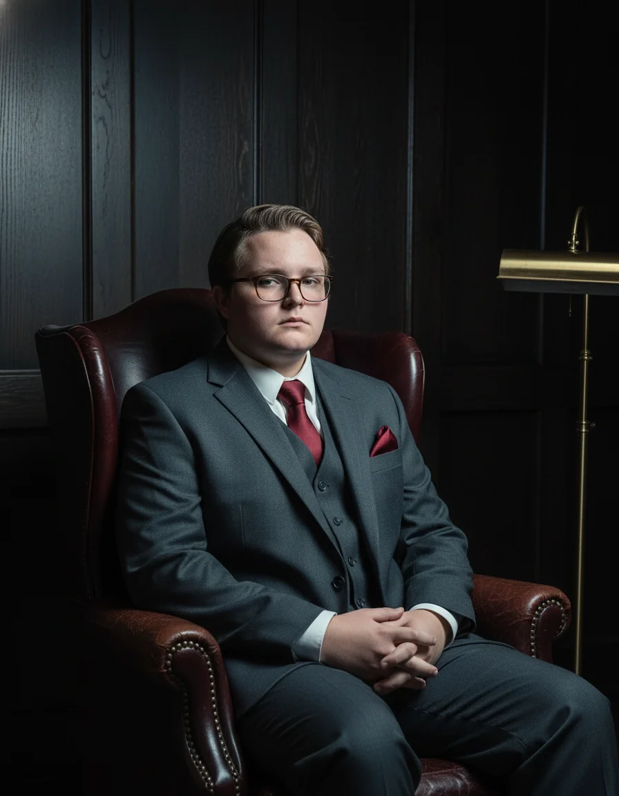 Payson Wake — formal portrait in three-piece charcoal suit.